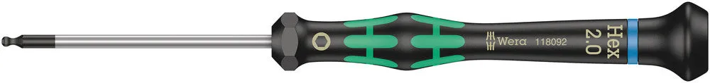 Wera 05118092001 2052 Ball end hexagon screwdriver for electronic applications, 2 x 60 mm