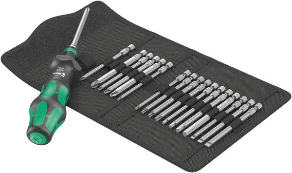 Wera KK Turbo 1 Kraftform Kompakt Tool Finder Screwdriver Bit Set 19pc   Tool Pouch