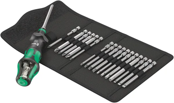 Wera KK Turbo 1 Kraftform Kompakt Tool Finder Screwdriver Bit Set 19pc   Tool Pouch