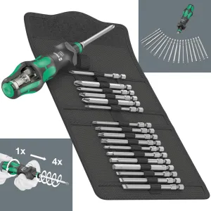 Wera Kraftform Kompakt Turbo 1 Interchangable Screwdriver Set 19 Piece in Case