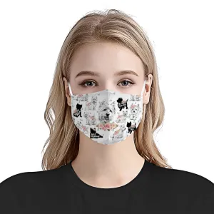 West Highland White Terrier Floral Vintage EZ07 2606 Face Mask