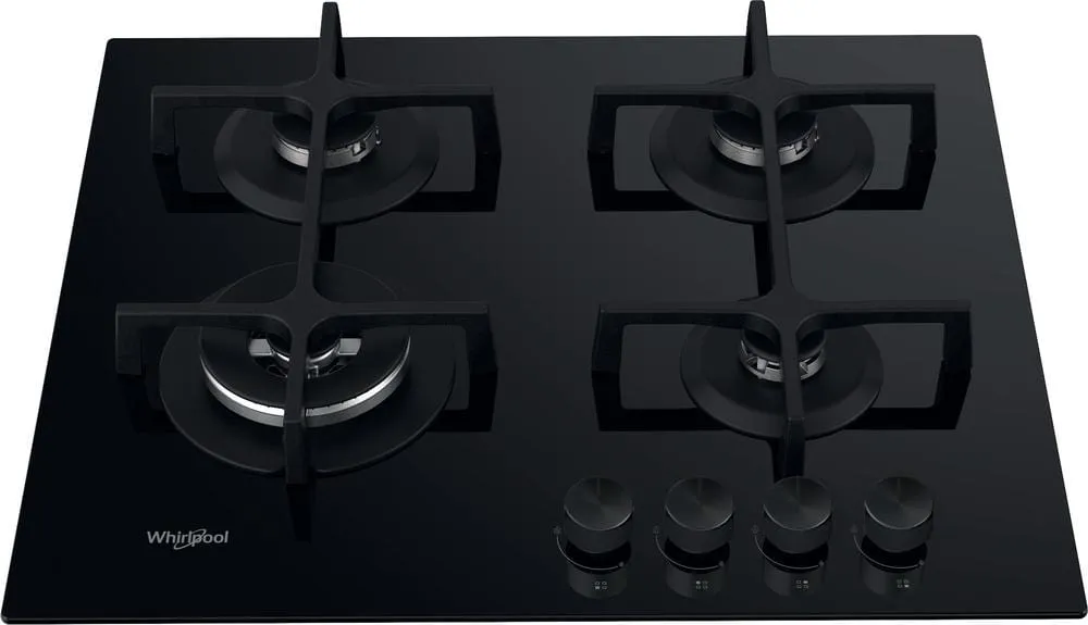Whirlpool 60cm 4-Burner Black Gas Hob GOA6423NB1