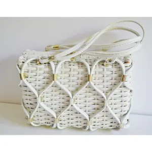White Looped Wicker Purse By W.T. Grant