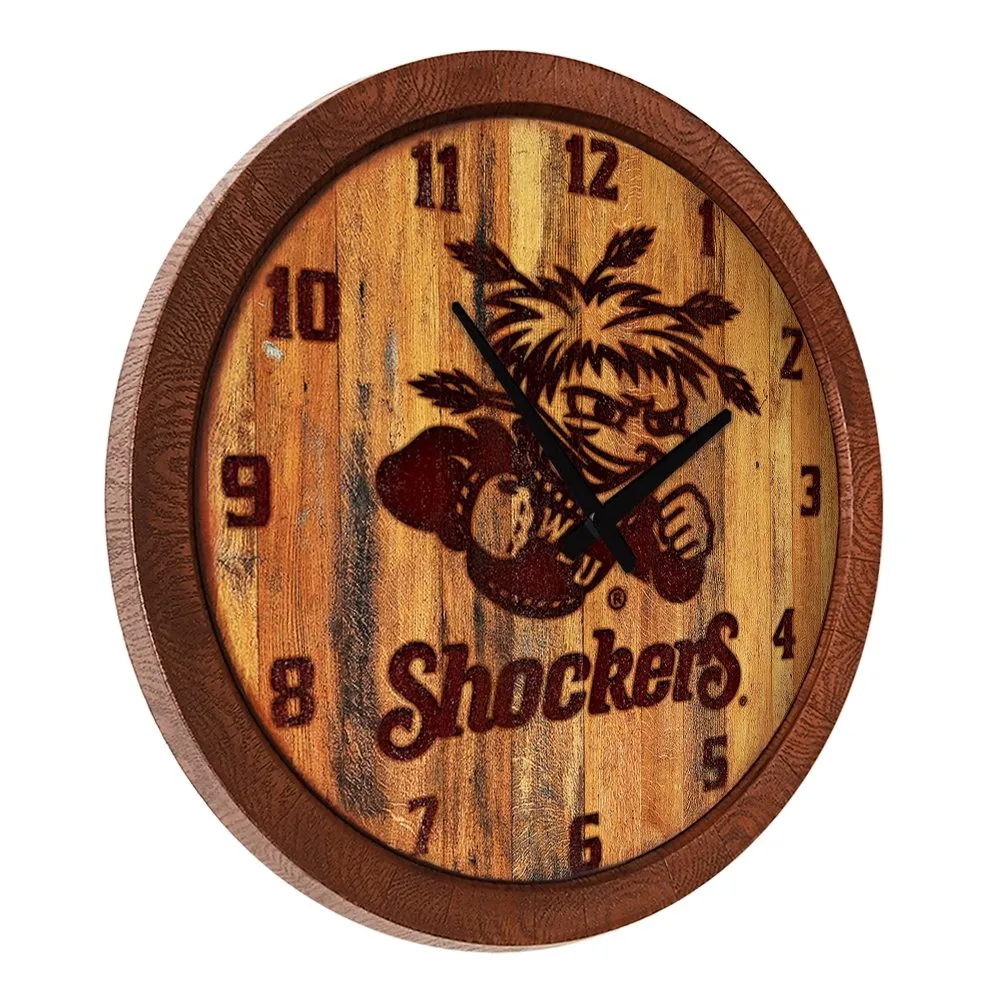 Wichita State Shockers: Branded "Faux" Barrel Top Wall Clock