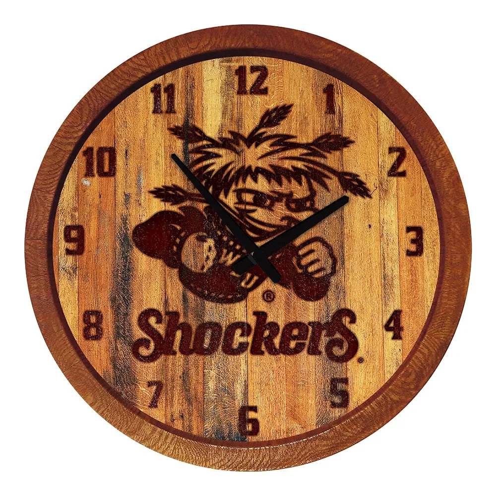 Wichita State Shockers: Branded "Faux" Barrel Top Wall Clock