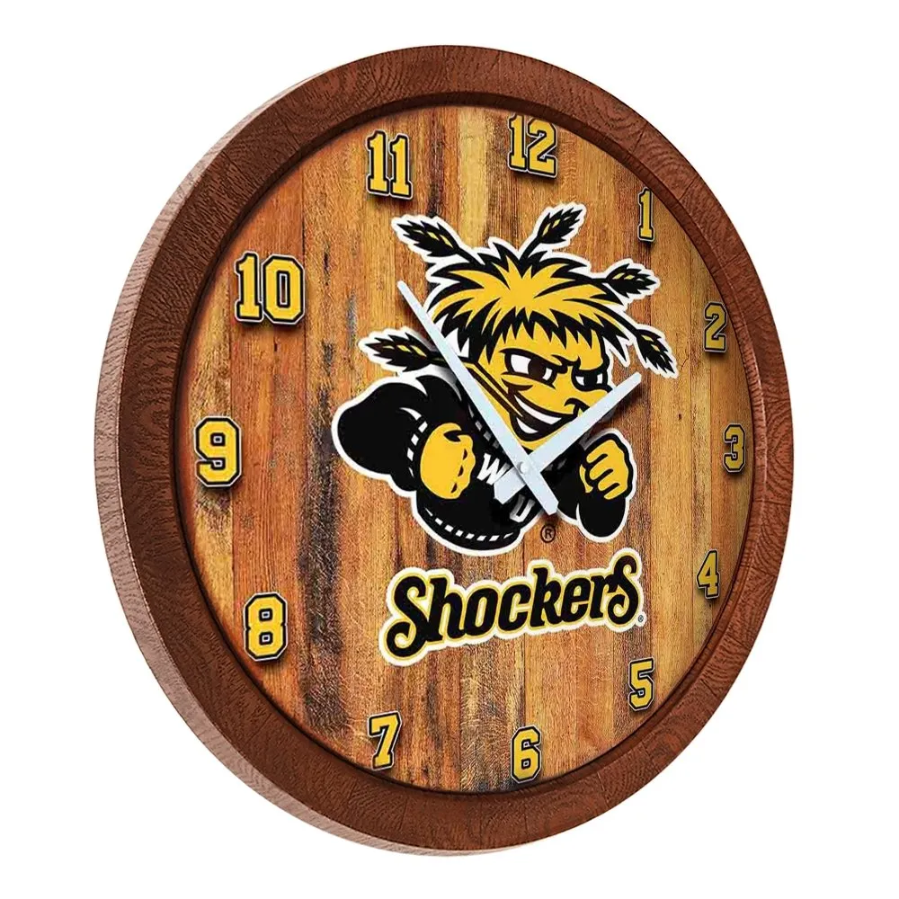 Wichita State Shockers: "Faux" Barrel Top Wall Clock