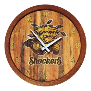 Wichita State Shockers: Weathered "Faux" Barrel Top Wall Clock