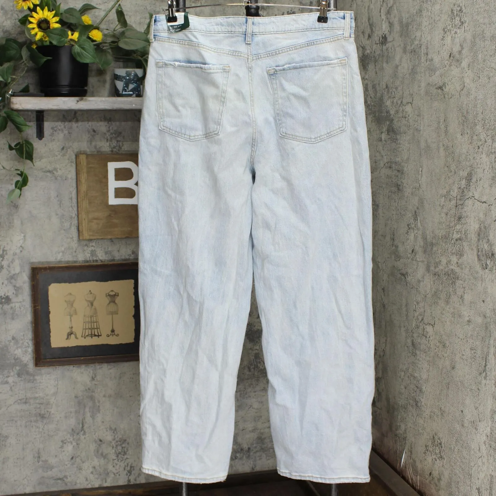 Wild Fable Womens Super High Rise Baggy Jeans Light Wash Blue 18