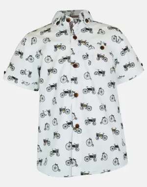 William: Bike print short sleeve shirt