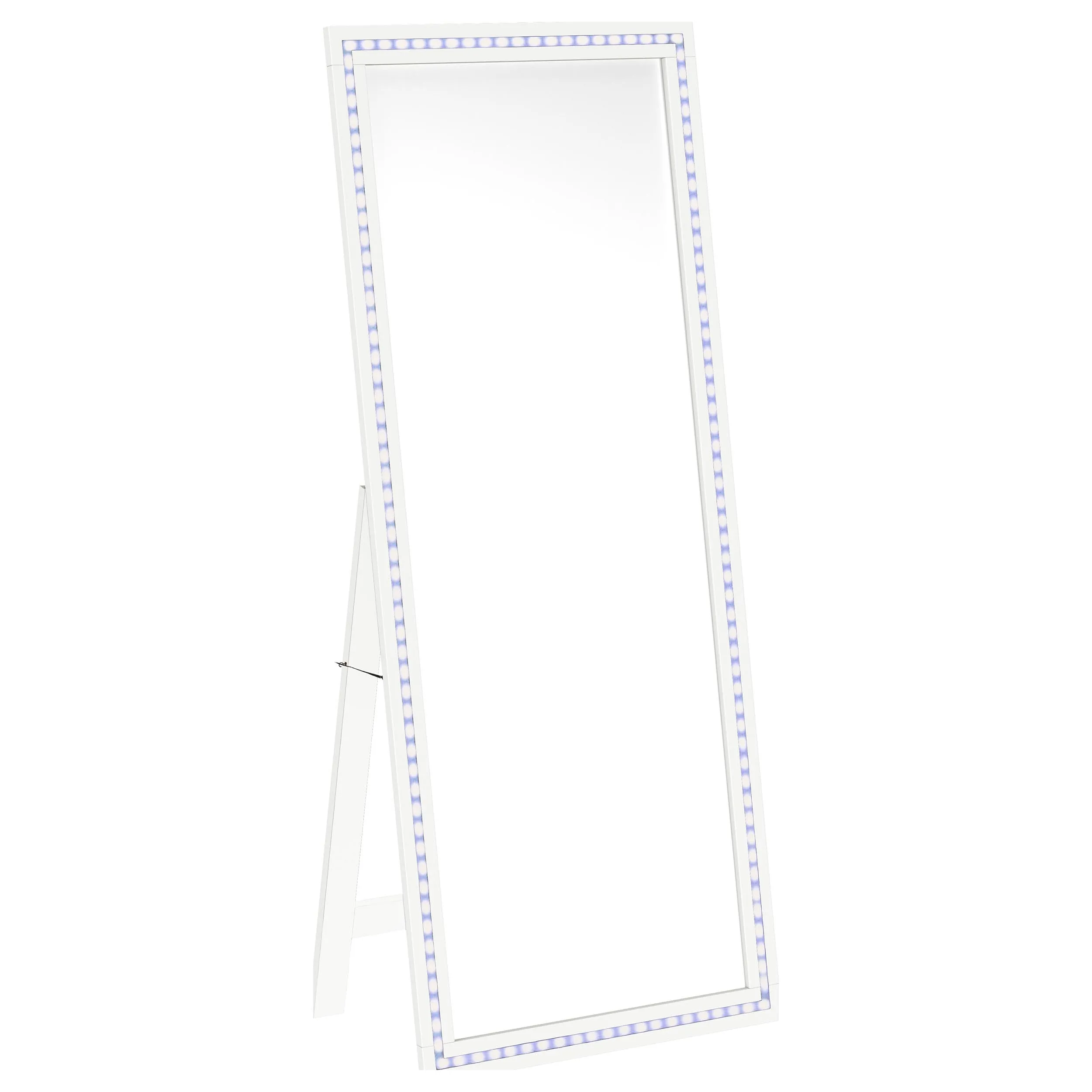 Windrose 28 x 67 Inch Tempered LED Standing Mirror White