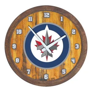 Winnipeg Jets: "Faux" Barrel Top Wall Clock