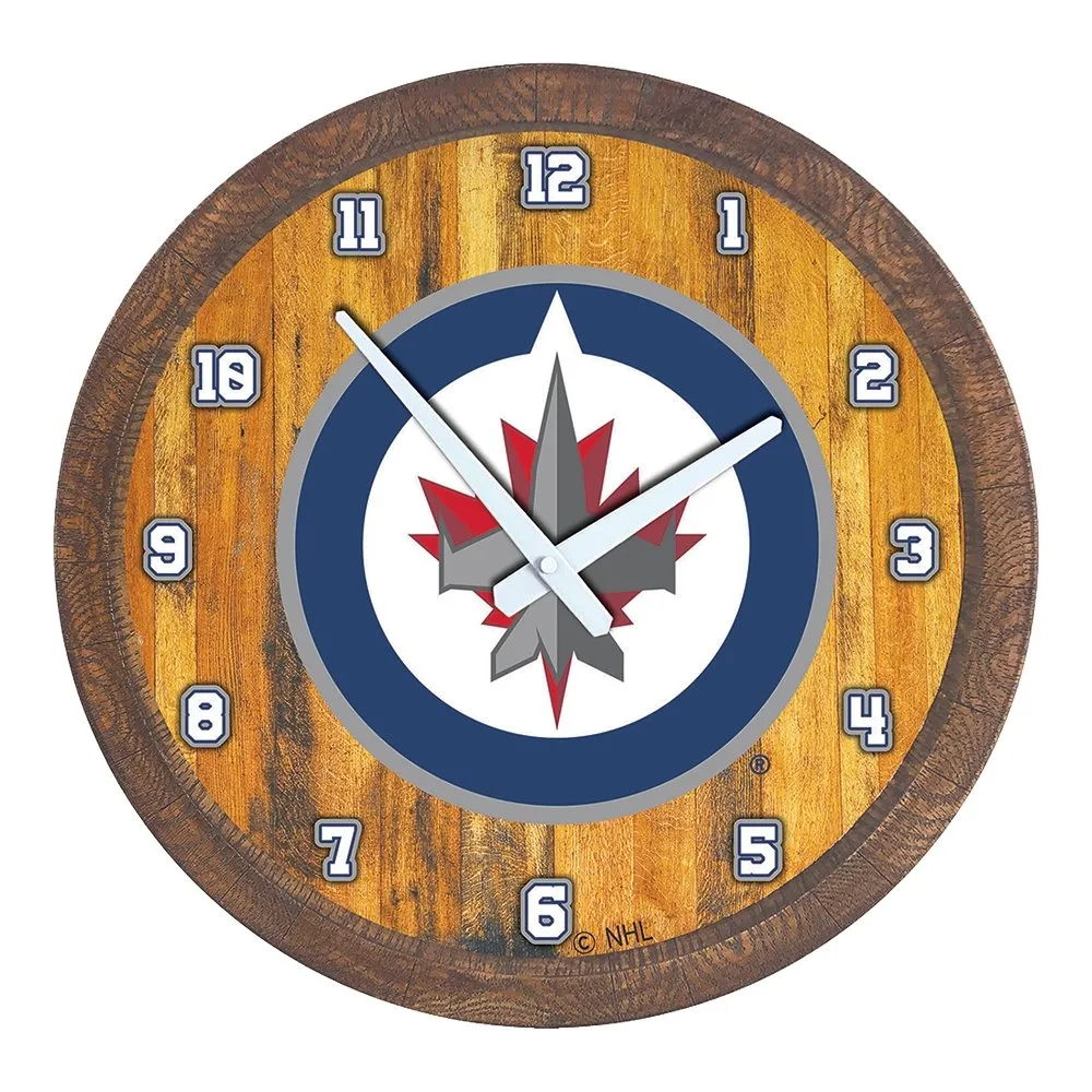 Winnipeg Jets: "Faux" Barrel Top Wall Clock