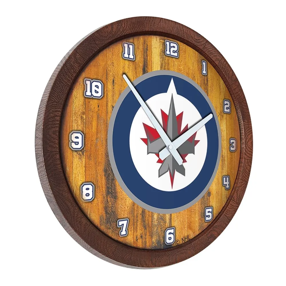 Winnipeg Jets: "Faux" Barrel Top Wall Clock
