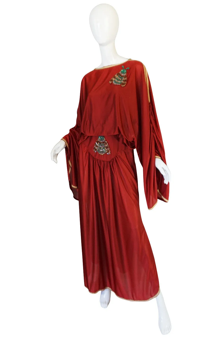 Winter 1972 Bill Gibb Beaded Bee Caftan Dress Set