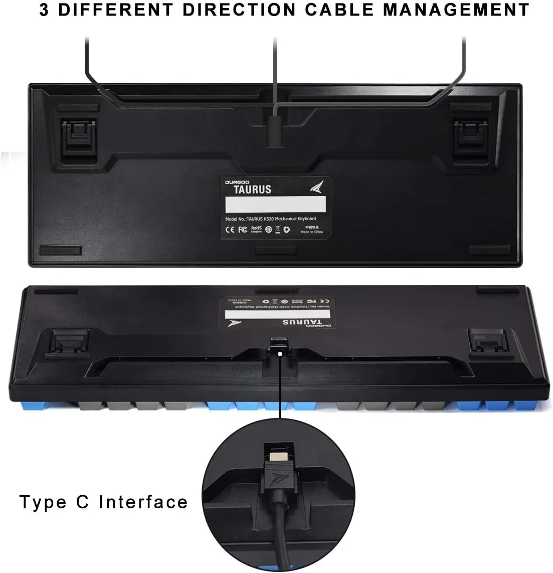Wired Mechanical Gaming Keyboard - 87 Key - Double Shot PBT