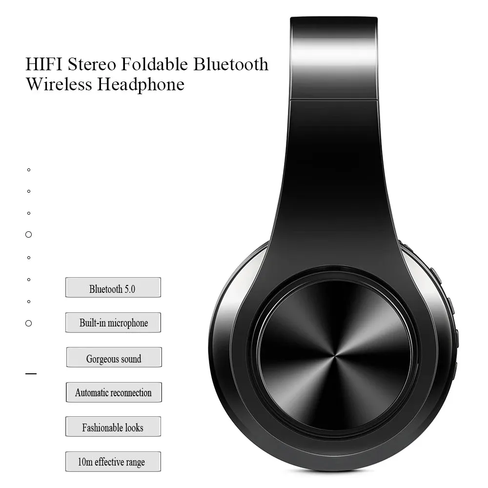 Wireless Bluetooth Headphones - Stereo Sports Headset with Mic, Overhead Earphones for Smart Phone TV PC Tablet