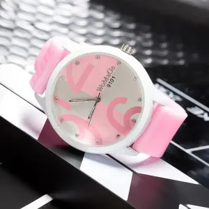 Womage Women's Watches Fashion Cute Pink Big Number Watches Women Ladies Gilrs Silicone Sports Watches Quartz Wristwatches