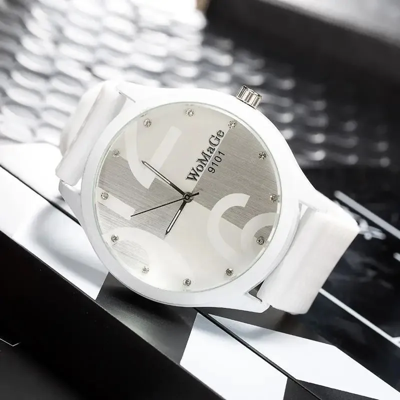 Womage Women's Watches Fashion Cute Pink Big Number Watches Women Ladies Gilrs Silicone Sports Watches Quartz Wristwatches