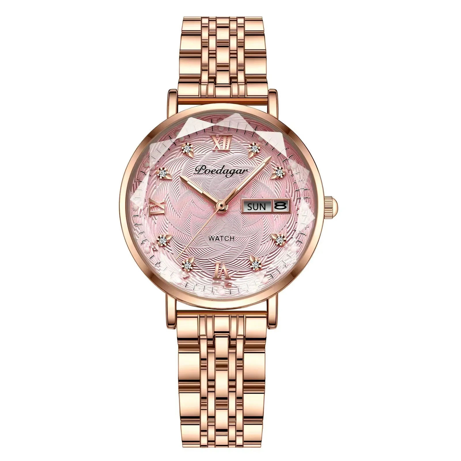 Women Watch Stainless Steel Mesh Rose Gold Simple Waterproof Luminous Ladies Watches Luxury Quartz Elegant