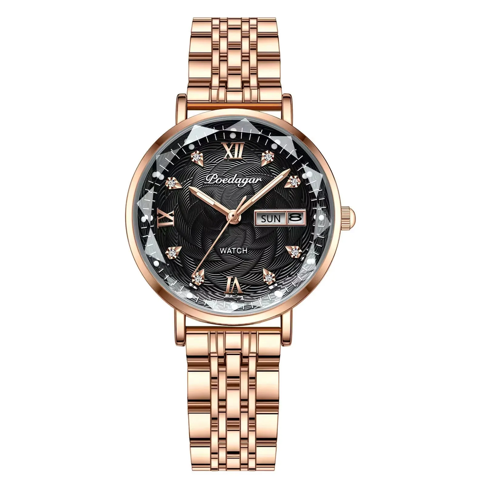 Women Watch Stainless Steel Mesh Rose Gold Simple Waterproof Luminous Ladies Watches Luxury Quartz Elegant