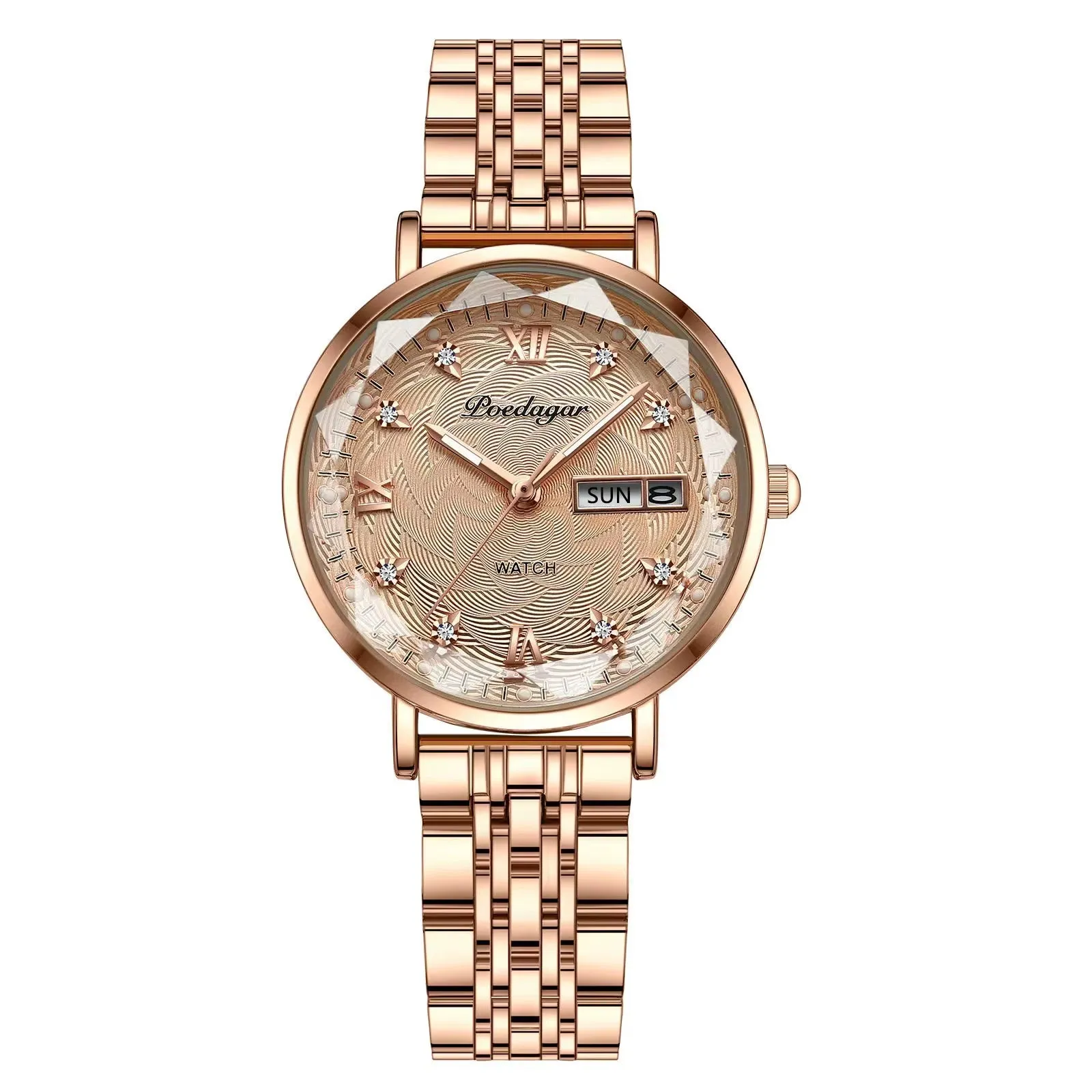 Women Watch Stainless Steel Mesh Rose Gold Simple Waterproof Luminous Ladies Watches Luxury Quartz Elegant