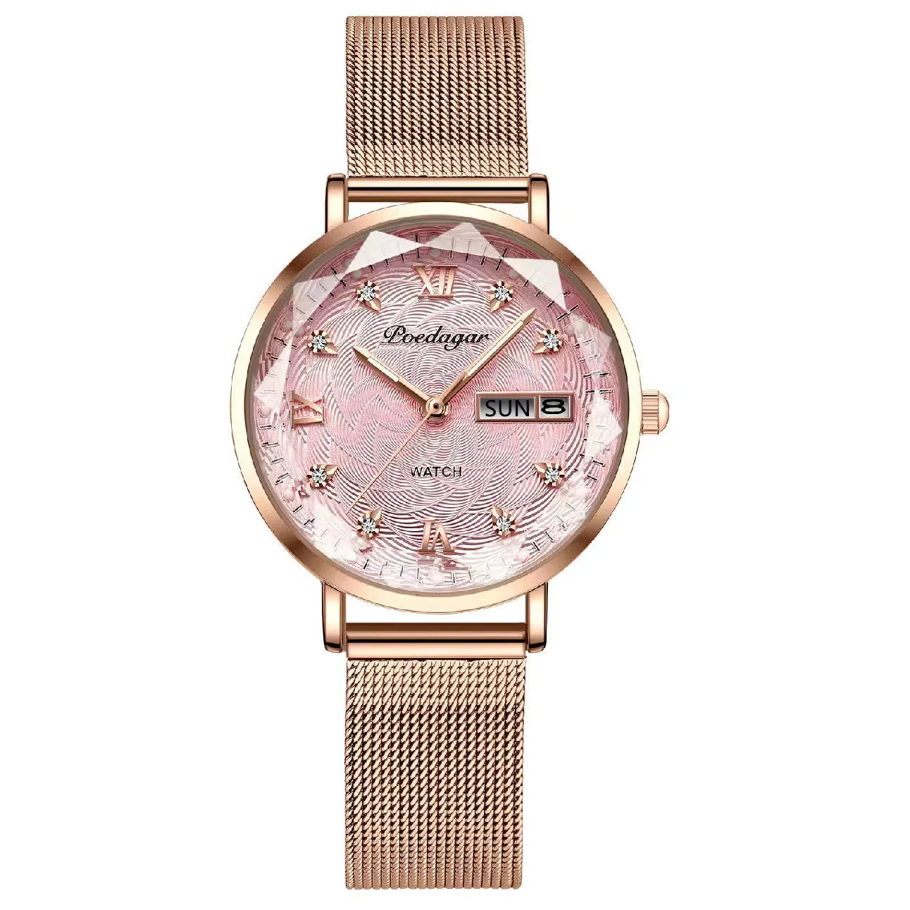 Women Watch Stainless Steel Mesh Rose Gold Simple Waterproof Luminous Ladies Watches Luxury Quartz Elegant
