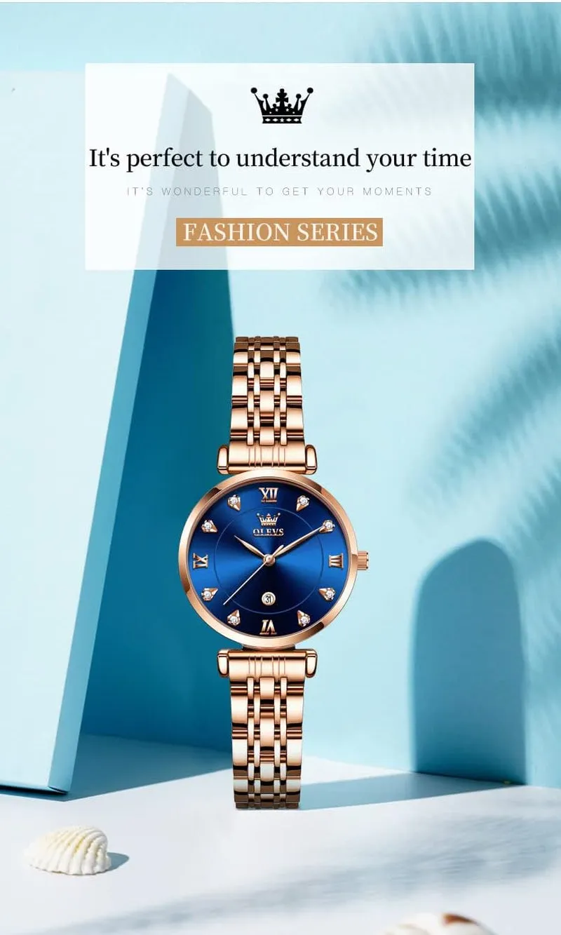 Women Watches Japanese Quartz Waterproof Wristwatch Stainless Steel Strap Fashion Dress Luminous Lady Watch Bracelet Sets Valentines Day Gifts