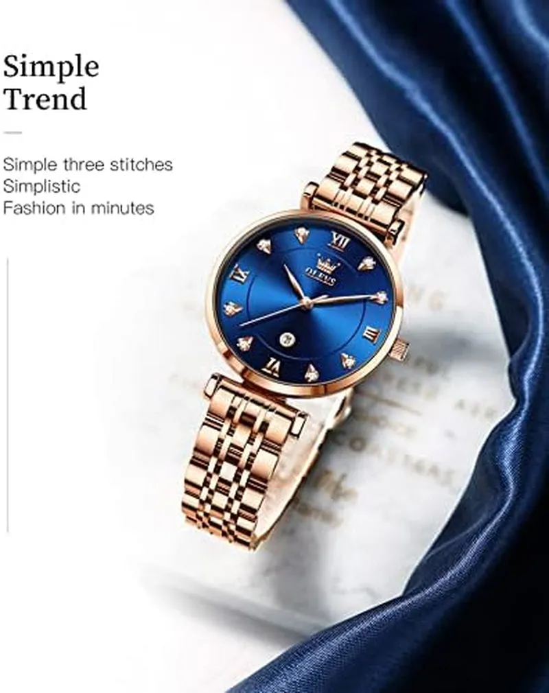 Women Watches Japanese Quartz Waterproof Wristwatch Stainless Steel Strap Fashion Dress Luminous Lady Watch Bracelet Sets Valentines Day Gifts