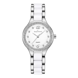 Women Watches Luxury Quartz: 30m Waterproof, 7mm Slim Case, 28mm Dial, Alloy   Ceramic Band