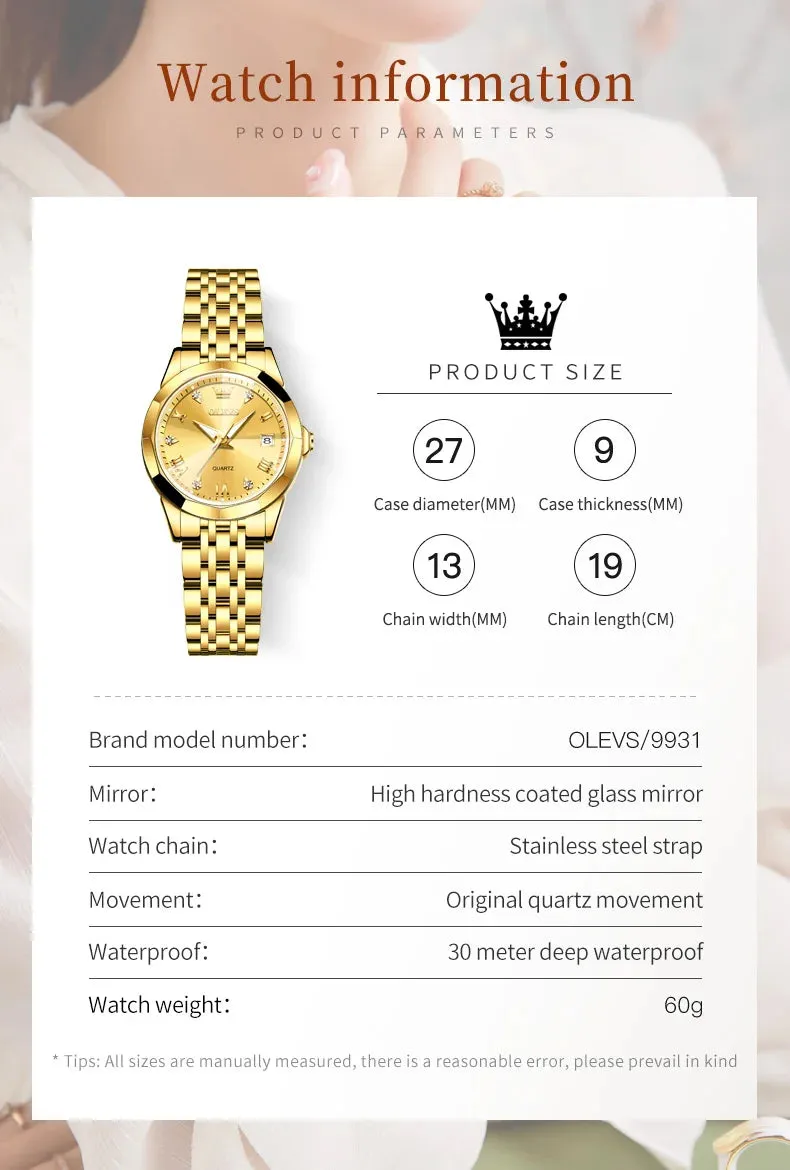 Women Waterproof Stainless Steel Women Watches