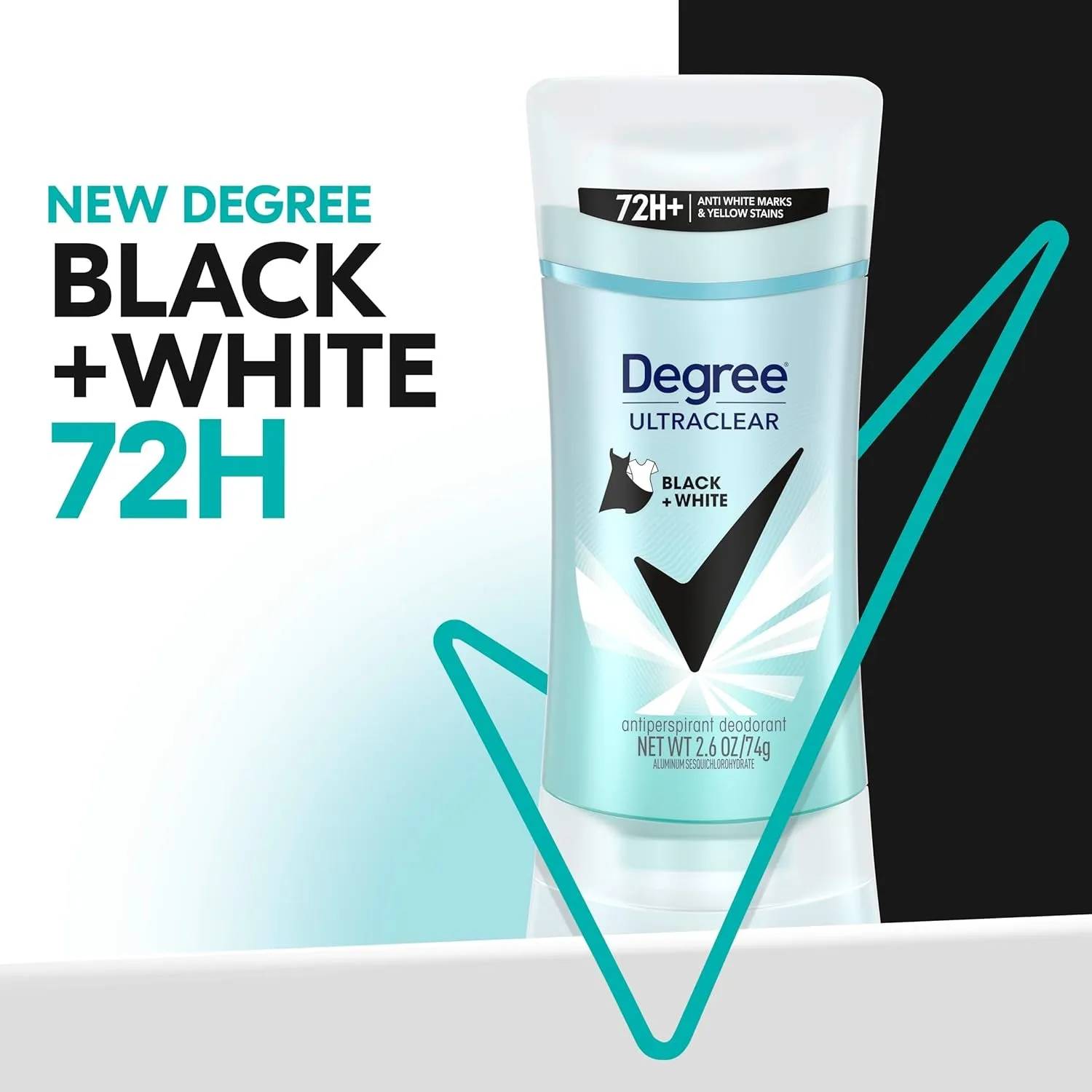 Women'S Black White 4 Count Antiperspirant Balm 2.6 Oz - Protects from Deodorant Stains, Fresh Scent, 48H Non-Stop Protection