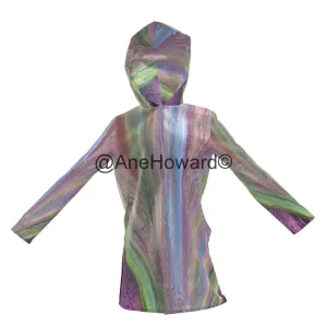 Women's Hooded Rain Mac Rainbow