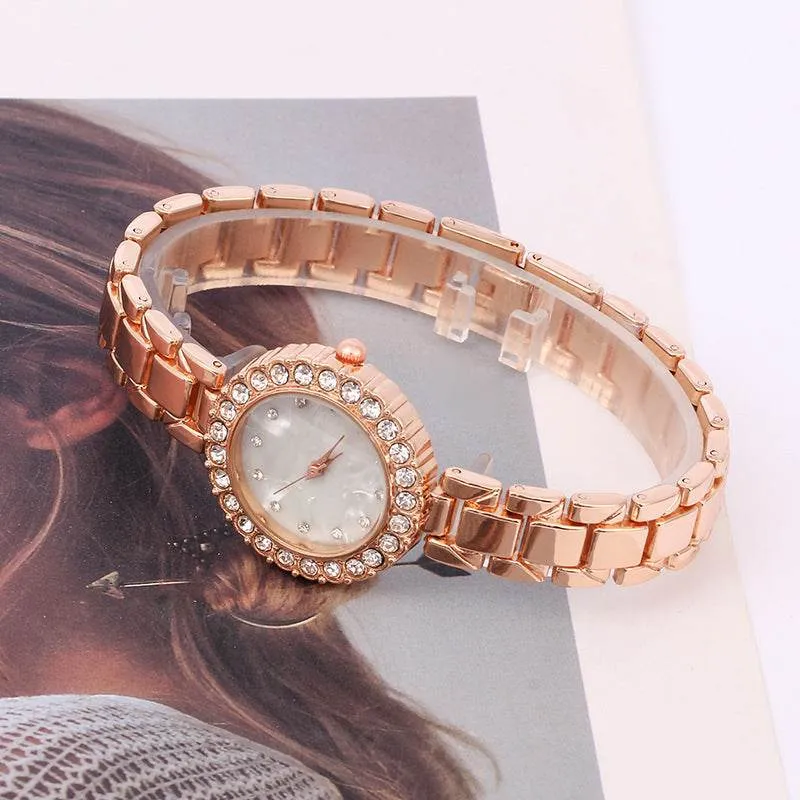 Women's Rose Gold and Silver Watch   Bracelet Set