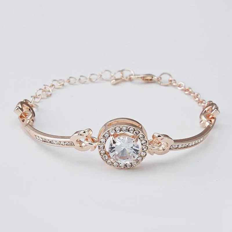Women's Rose Gold and Silver Watch   Bracelet Set
