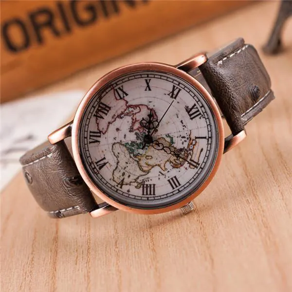 World Map Wrist watch