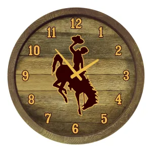 Wyoming Cowboys: "Faux" Barrel Top Wall Clock