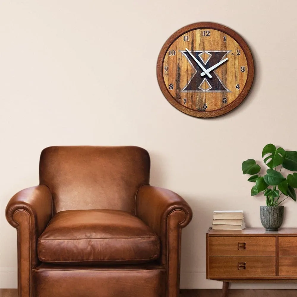Xavier Musketeers: Weathered "Faux" Barrel Top Wall Clock