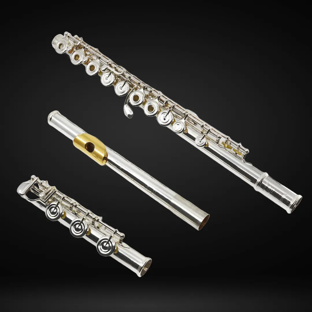 Yamaha YFL-482HGL Intermediate Flute B-Footjoint w/Gizmo Key, Gold-Plated Lip Plate & Case