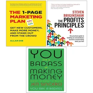 You Are a Badass at Making, 1-Page Marketing Plan,Profits Principles 3 Books Set