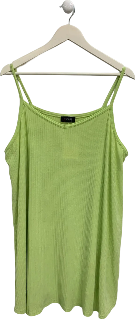 Yours Green Ribbed Cami Top UK 22-24