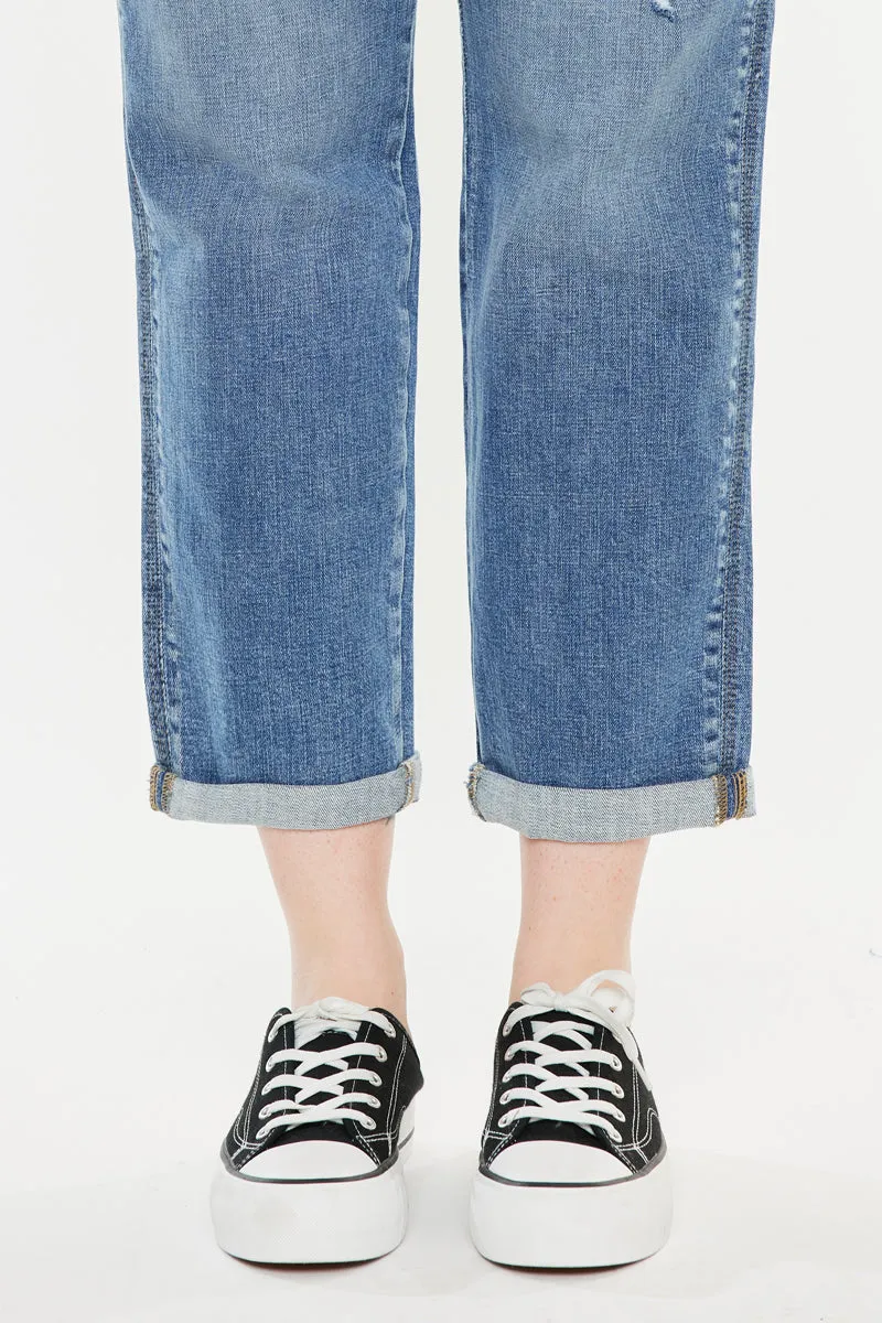 Yvonne  Mid Rise Slim Boyfriend Jeans (Plus Size)