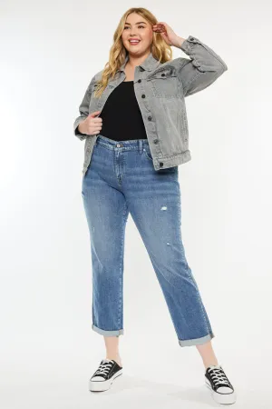 Yvonne  Mid Rise Slim Boyfriend Jeans (Plus Size)