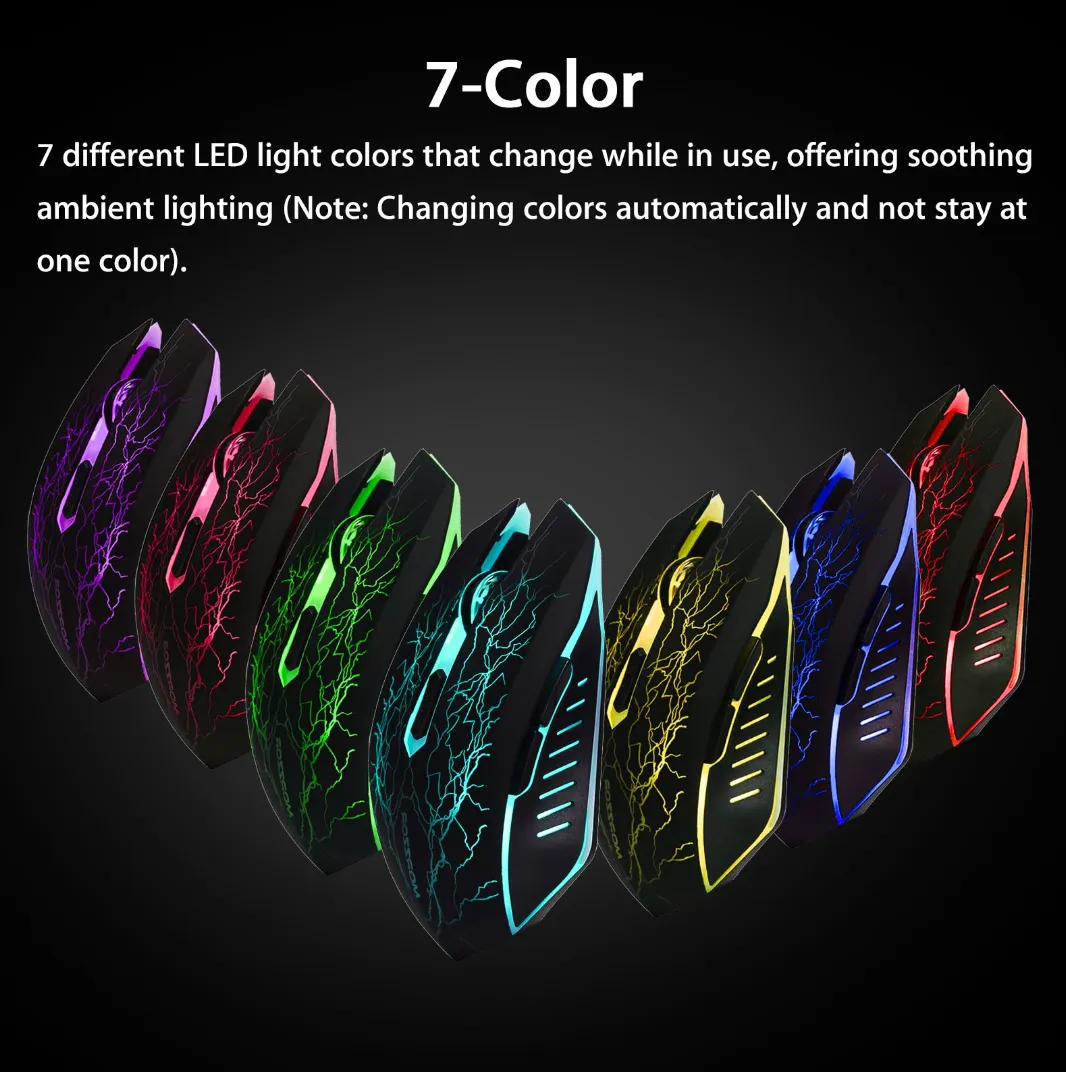 YZ Premiums | Wireless | Rechargeable | LED | Lightweight Gaming Mouse