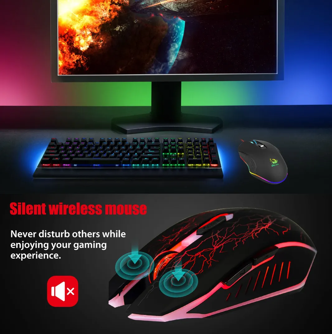 YZ Premiums | Wireless | Rechargeable | LED | Lightweight Gaming Mouse