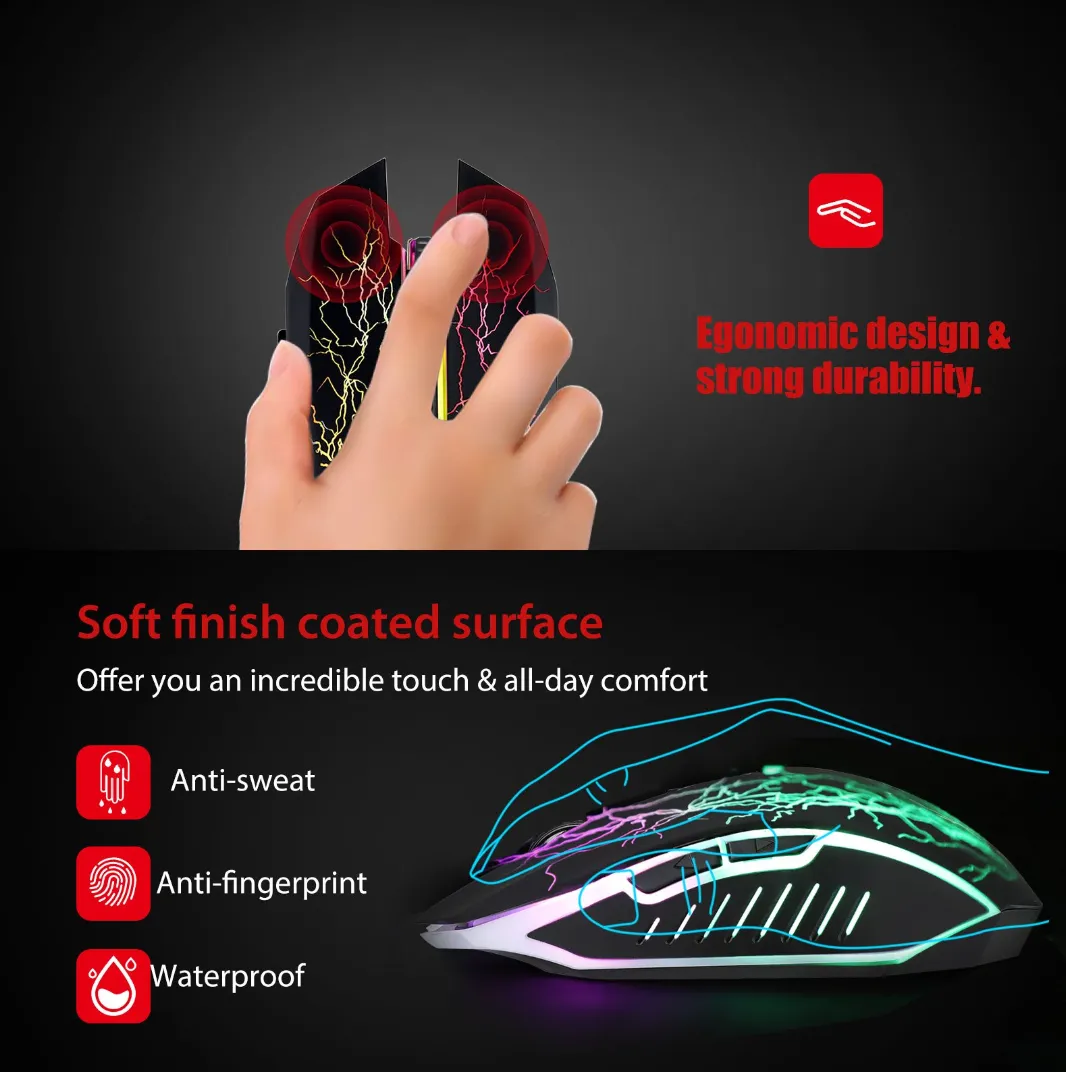 YZ Premiums | Wireless | Rechargeable | LED | Lightweight Gaming Mouse