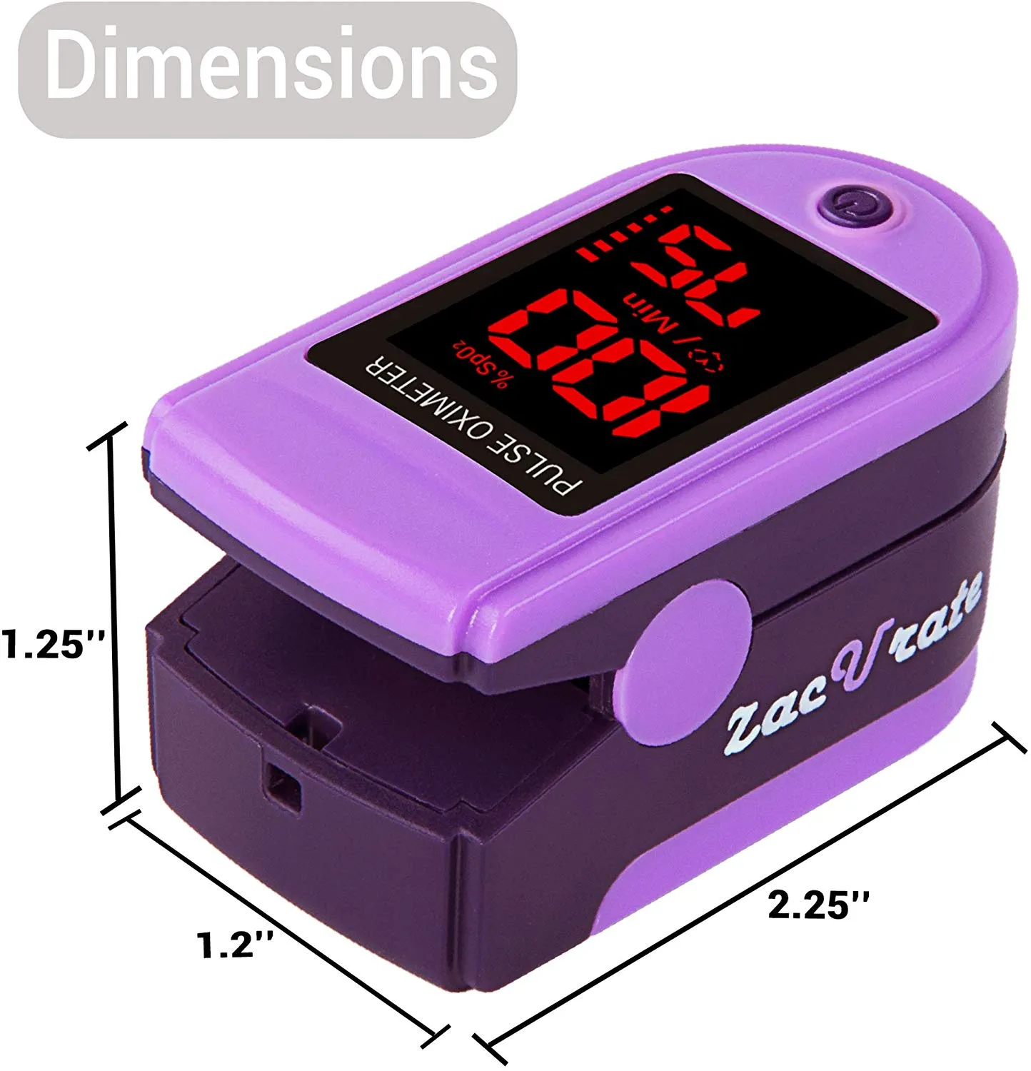 Zacurate Pro Series 500DL Fingertip Pulse Oximeter Blood Oxygen Saturation Monitor with Silicon Cover, Batteries & Lanyard (Mystic Purple)