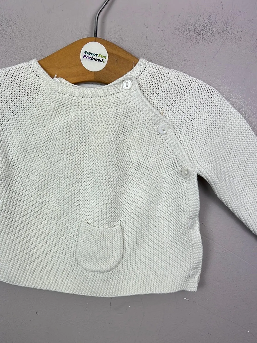 Zara white pocket kimono cardigan 0-1m