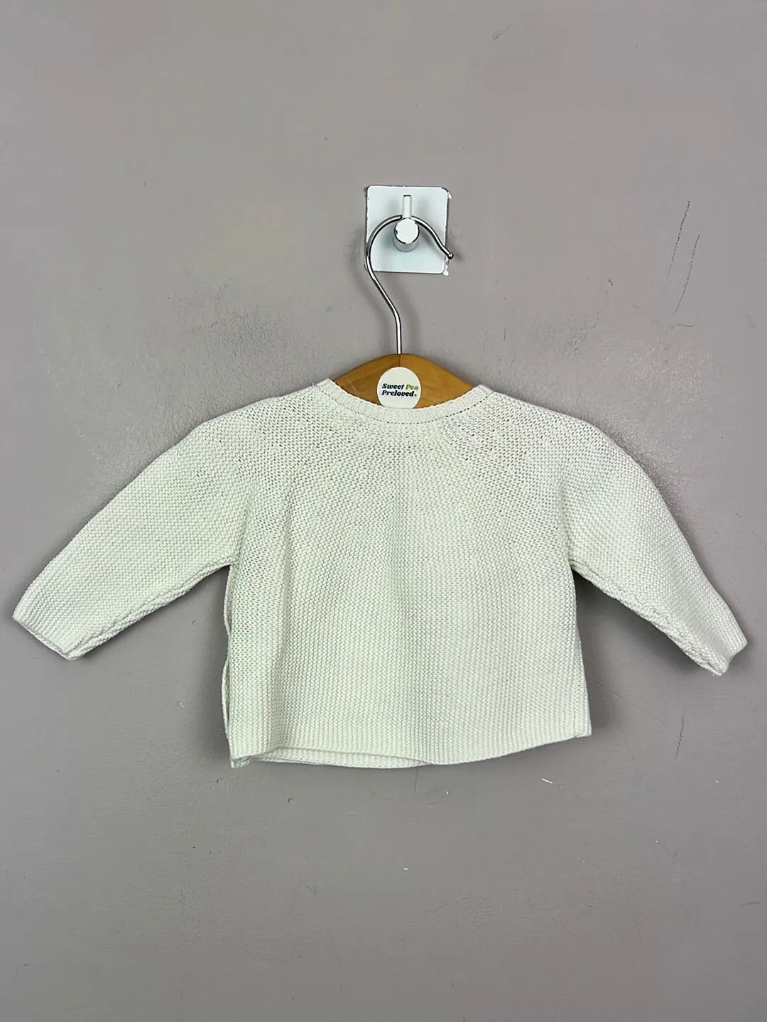 Zara white pocket kimono cardigan 0-1m