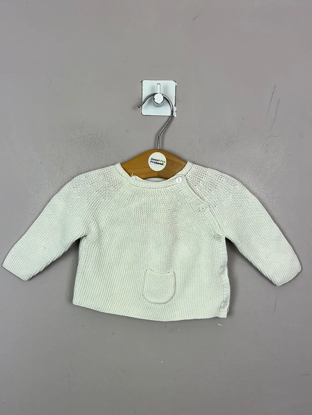 Zara white pocket kimono cardigan 0-1m