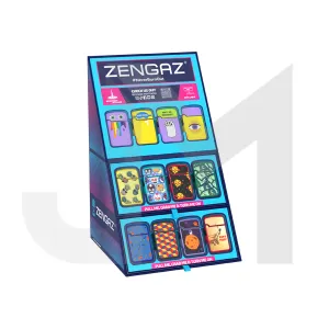 Zengaz Cube ZL-12 Royal Jet (EU-S3) - Jet Flame Lighters Bundle   48 Lighters with Cube display stand
